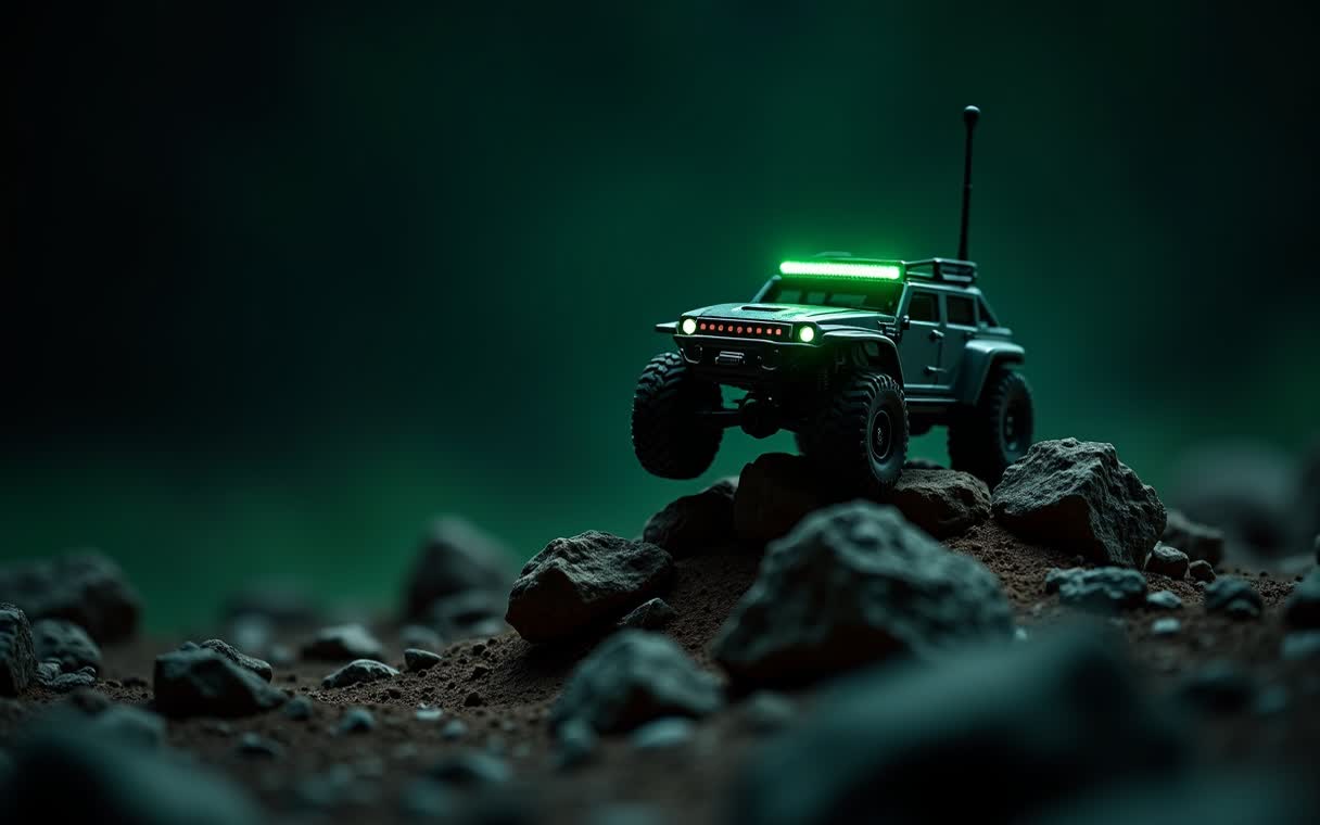 ג'יפ 4×4 שלט רחוק מטפס על סלעים